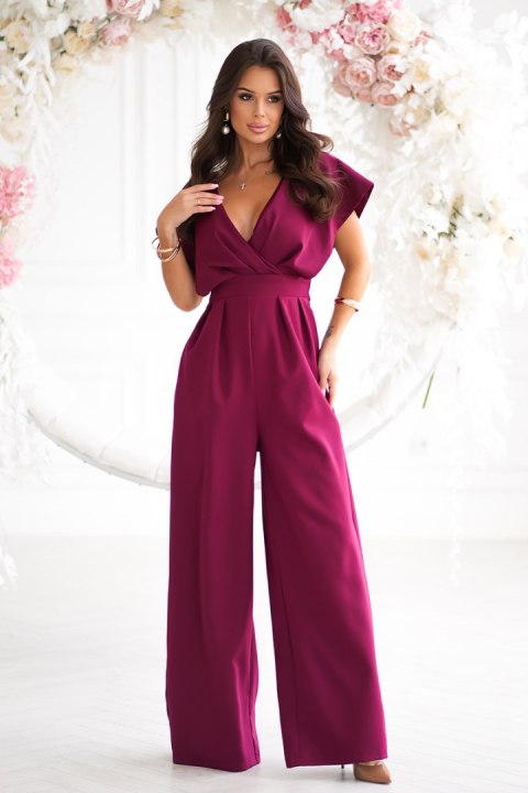 289-10 Kombinezon Z Zakrytymi Ramionami - bordowy