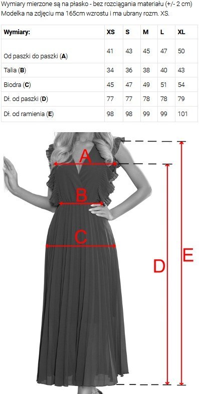 479-13 NINA elegancka sukienka z kopertowym dekoltem, rękawkiem i paskiem - beżowa z brokatem