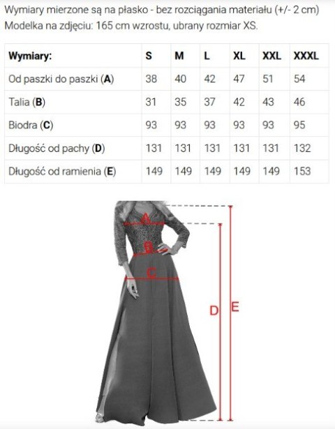 309-14 AMBER elegancka długa koronkowa suknia z dekoltem - czekolada