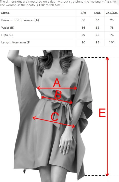 287-46 SOFIA Kobieca sukienka typu motyl z wiązaniem w pasie - ciemny khaki