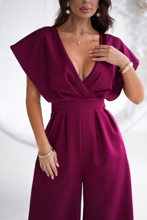 289-10 Kombinezon Z Zakrytymi Ramionami - bordowy