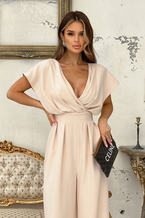 289-21 Kombinezon Z Zakrytymi Ramionami - beżowy